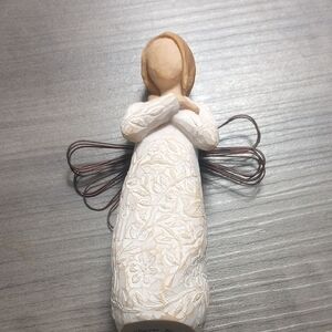 Willow Tree Angel Sculpture - Cream and Brown
